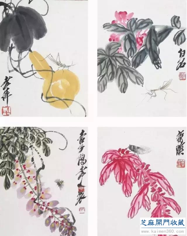 齐白石草虫图200张，他把草虫画活了