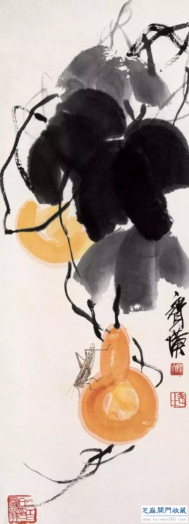 齐白石草虫图200张，他把草虫画活了