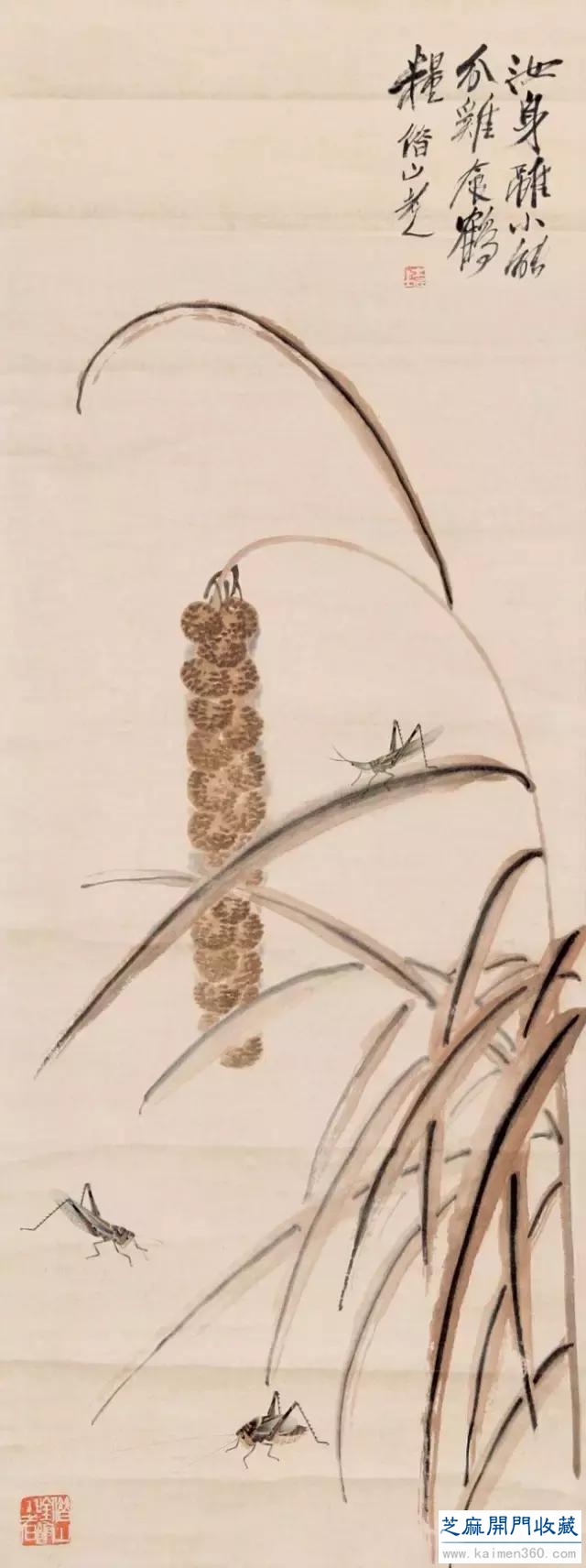齐白石草虫图200张，他把草虫画活了