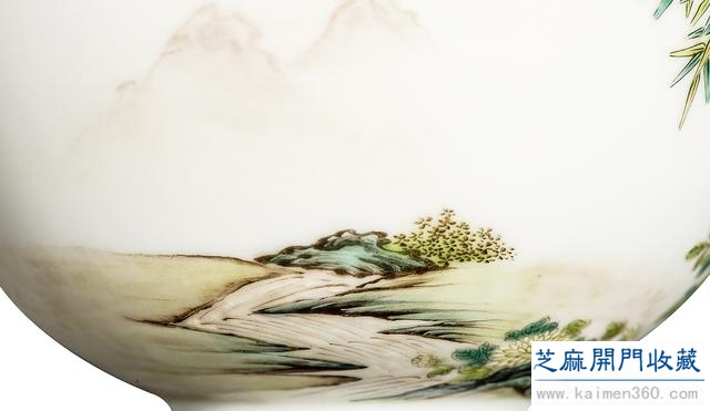雍正 珐琅彩竹石山雀碗