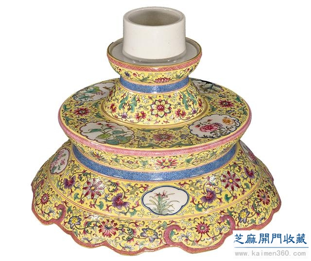 雍正 粉彩描金镂空盘龙柱式香薰（对）