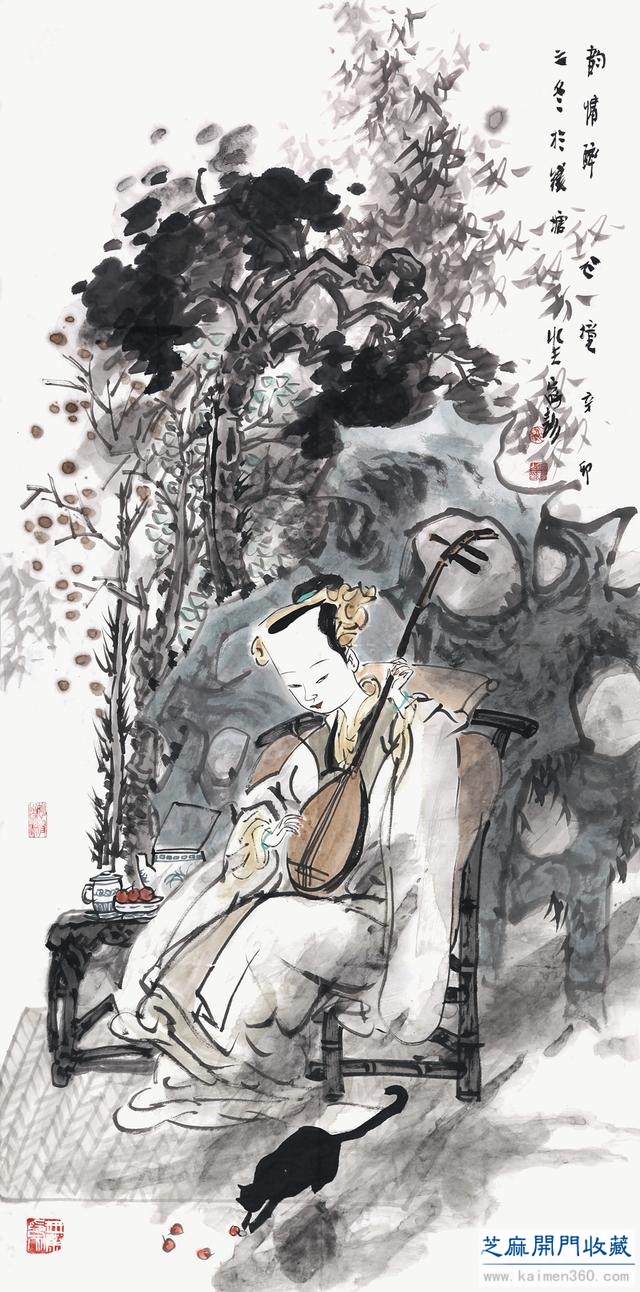 王家训仕女画，典雅风情跃然纸上