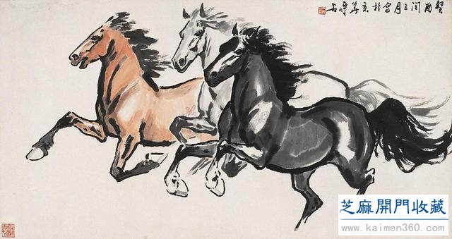 尹瘦石画马作品欣赏