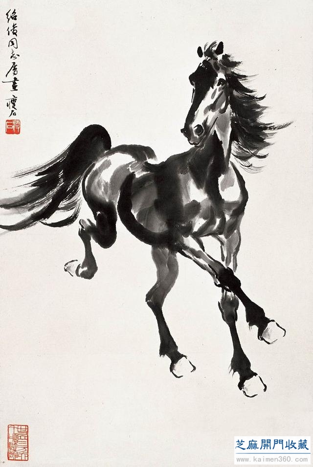 尹瘦石画马作品欣赏
