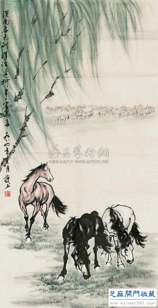 尹瘦石画马作品欣赏