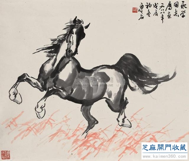 尹瘦石画马作品欣赏