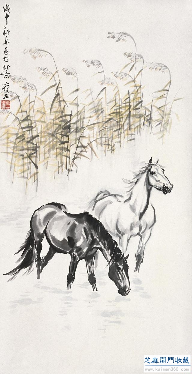 尹瘦石画马作品欣赏