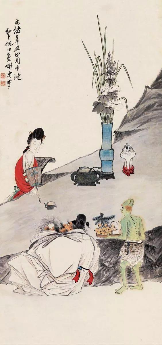 晚清画家｜倪田花鸟、人物、山水画合辑（130幅）