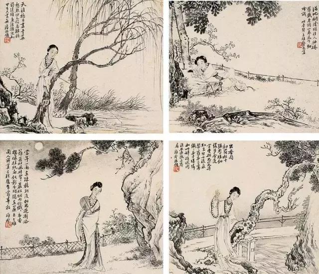 海派九大家笔下的仕女图，如诗般的优雅！