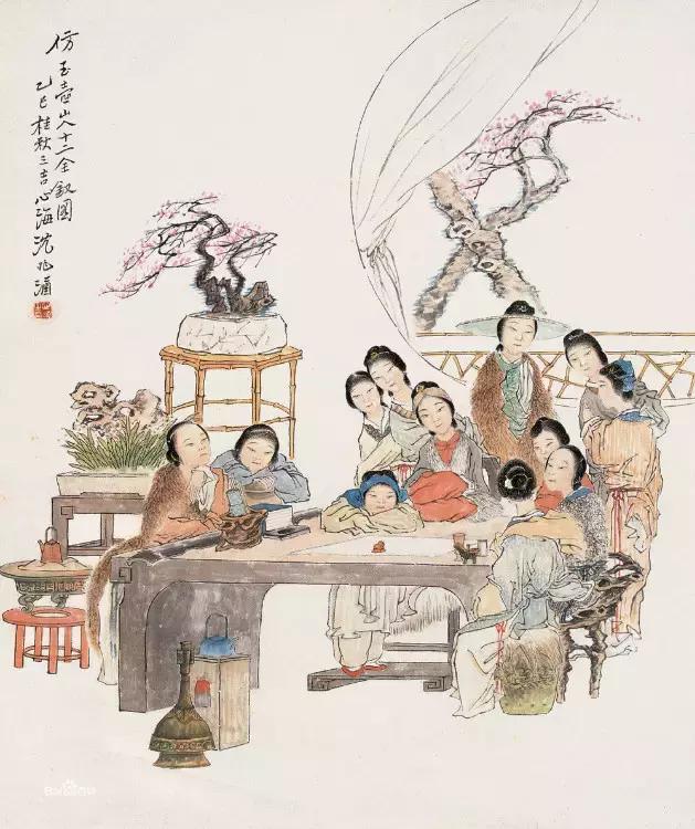 海派九大家笔下的仕女图，如诗般的优雅！