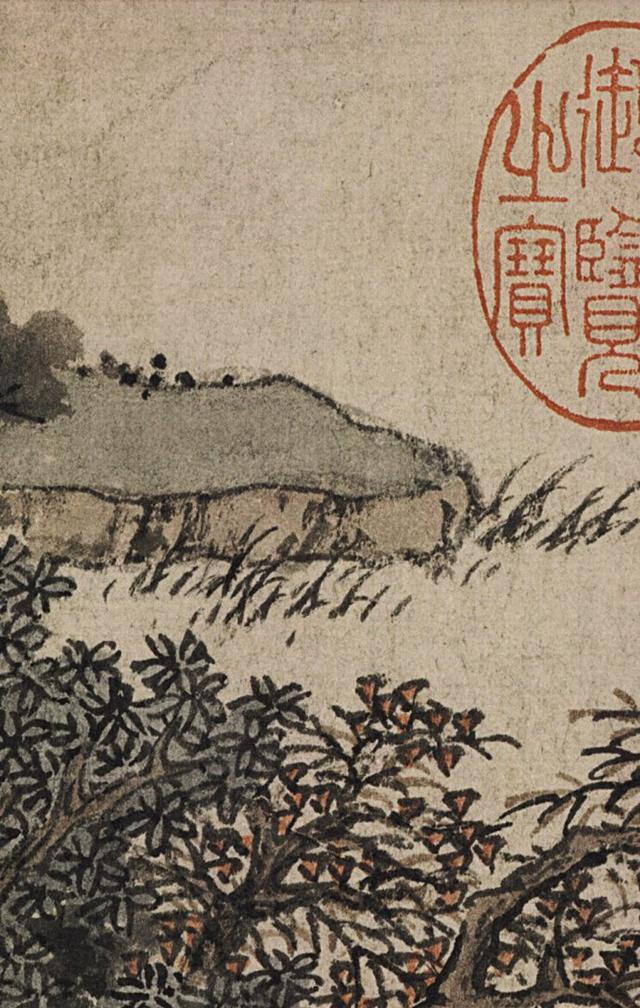 每日读一画｜明 沈周《盆菊幽赏图》