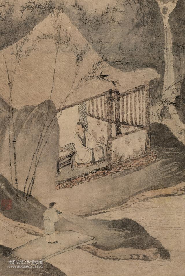 每日读一画｜明 唐寅《草屋蒲团图》