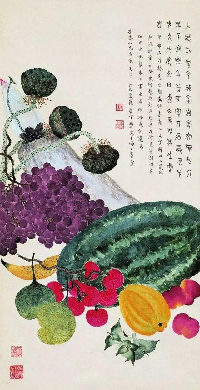 他是西泠印社创始人，也是民国画水果最好的画家！