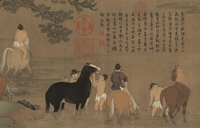 每日读一画｜元 赵孟頫的《浴马图》