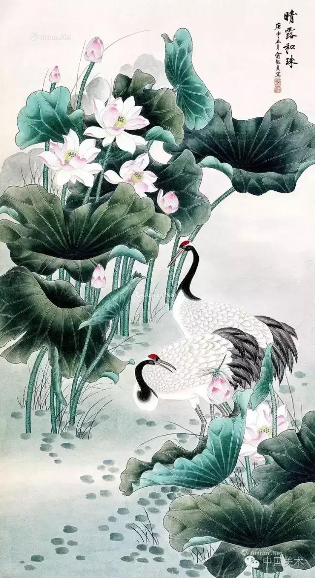 俞致贞画荷，清秀怡人，飘香万里！
