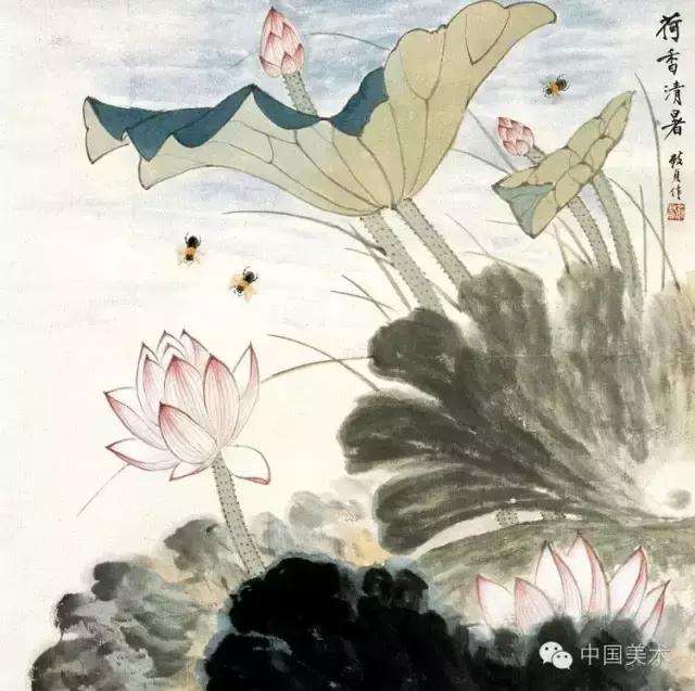 俞致贞画荷，清秀怡人，飘香万里！