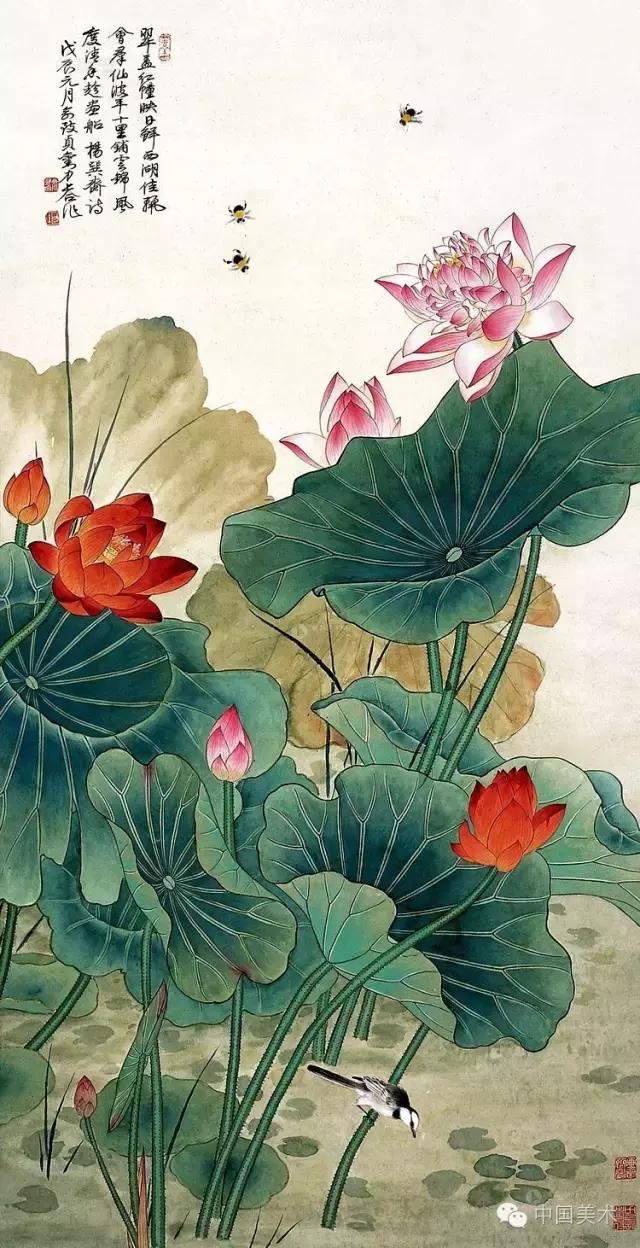 俞致贞画荷，清秀怡人，飘香万里！