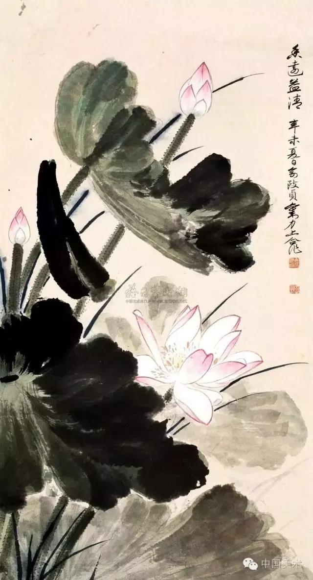 俞致贞画荷，清秀怡人，飘香万里！