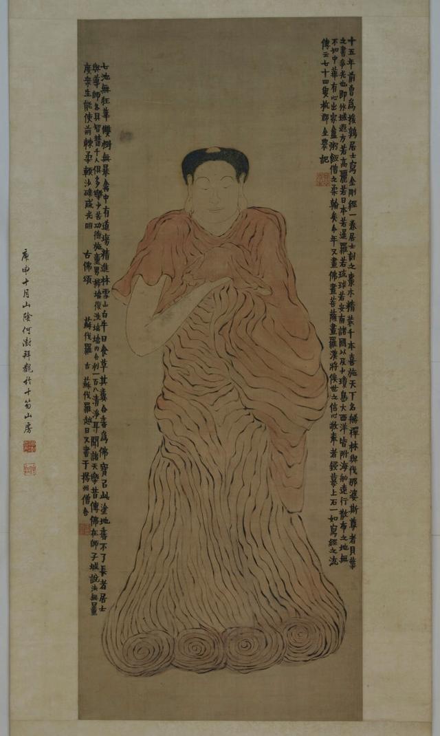 烟台博物馆十大镇馆之宝之——金农古佛图轴