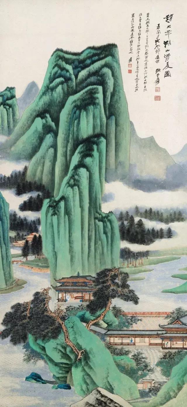 欣赏｜张大千最美青绿金碧山水，原来是这么画的